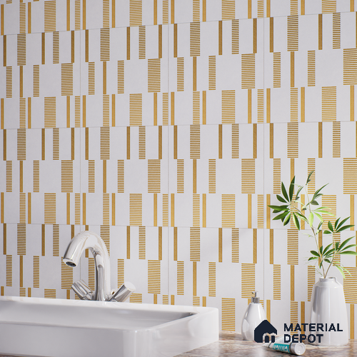 Highlighter Tiles Tile TL 07251 Plana 8011 GLM (Gold) 1 ft x 1 ft Ceramic Matte Finish - 9 mm | 2 mm Spacer is Mandatory